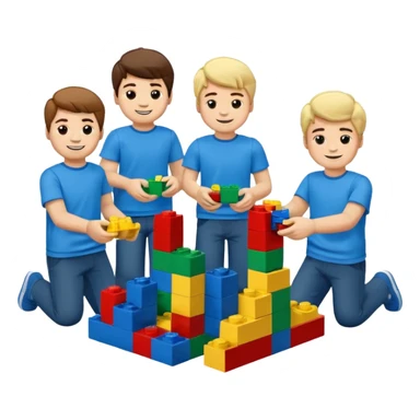 boys playing with legos full body sticker