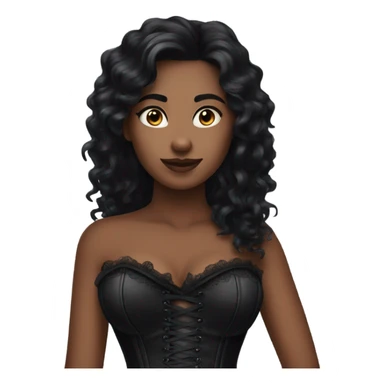 dark hair black corset sticker