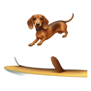 Dachshund on a surfboard sticker