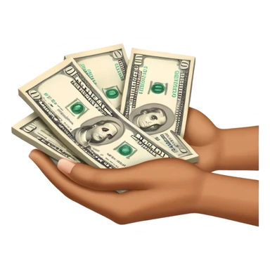 Money in hands sticker