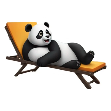 Panda lying on a chaise longue by the sea, watching the sunset sticker