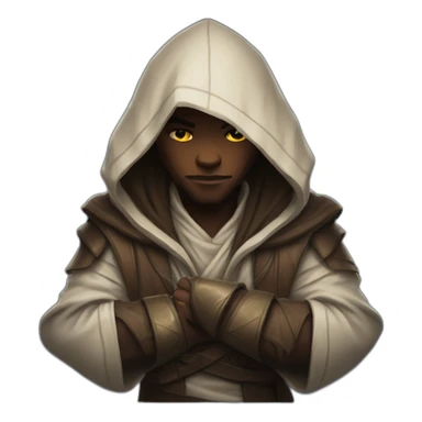 hooded jedi folding arms in world of warcraft sticker
