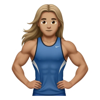 athlete with long hair sticker