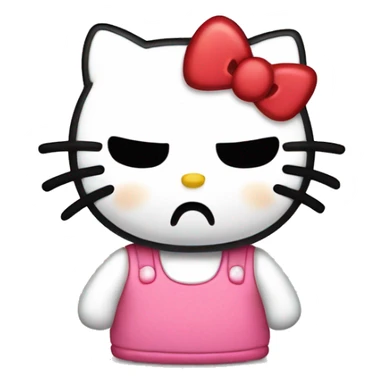 hello kitty being mad sticker