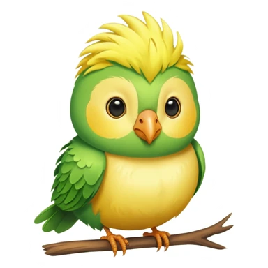 A love bird with just color green and his head yellow sticker