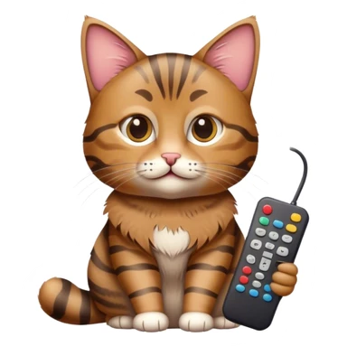 A Cat holding a tv remote sticker