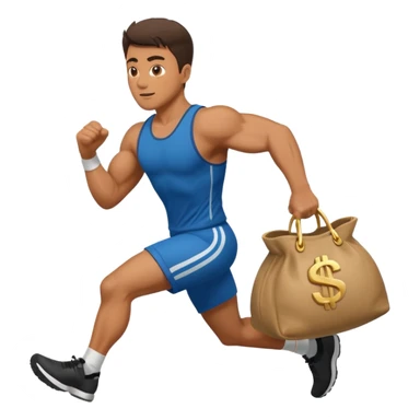 Man running with moneybag sticker