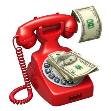 red phone with a money symbol sticker