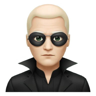 This man dressed like Morpheus in the Matrix but keep his skin colour white sticker