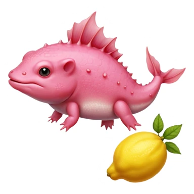 J’aimerais un Axolotl rose qui mange un citron sticker