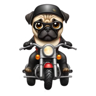 motorcycle rider pug sticker