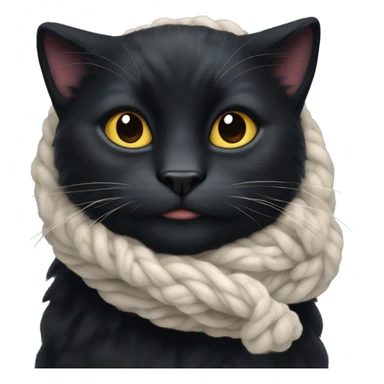 Sweet big black cat with wool sticker