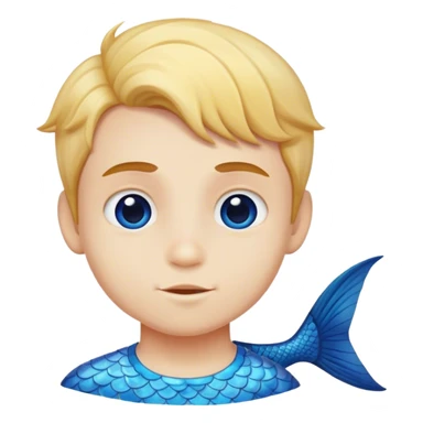 Boy head with fish body sticker