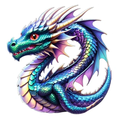 black iridescent dragon sticker