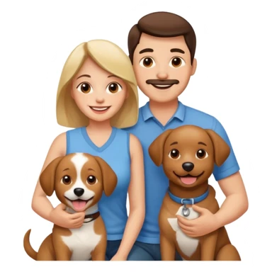 couple and their pet dog sticker