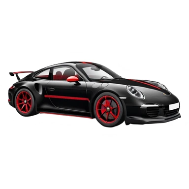 Black Porsche 911 with red details sticker