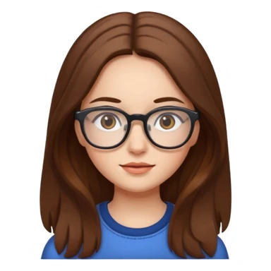 Girl with glasses and long brown hair sticker