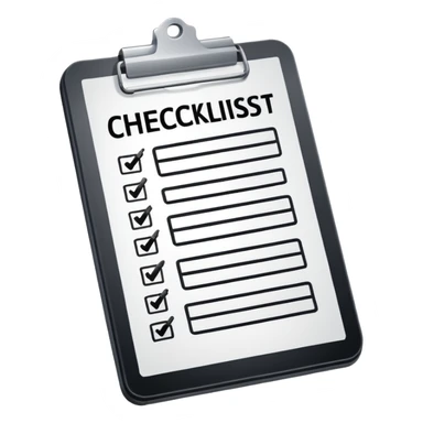 clipboard with a checklist sticker