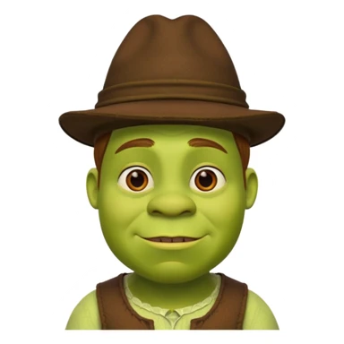 Shrek wearing a hat sticker