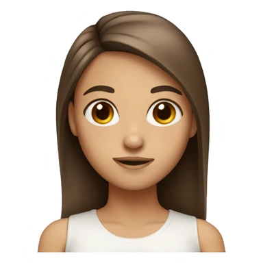 Girl with straight brown hair brown eyes sticker