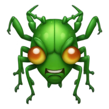 Devil Green bug face sticker