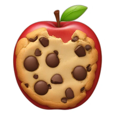 red apple and a chocolate chip cookie sticker