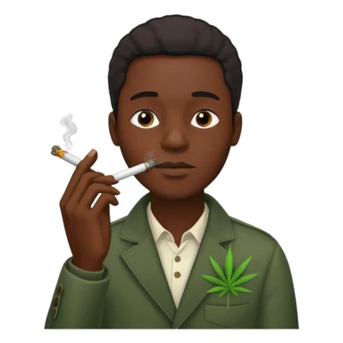 black man smoking a joint sticker