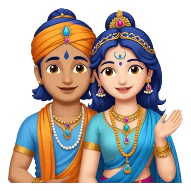 joyful and loving Krishna and Radhe sticker