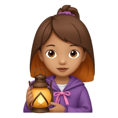 Adorable little girl holding a lantern, looks like it is made of felt texture, scrapbooking style, transparent background sticker