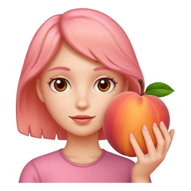 Putting peach in hands sticker