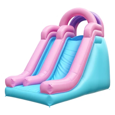 a bouncy inflatable pastel play slide sticker