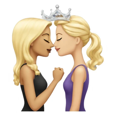 2 women queens couple blonde kiss sticker