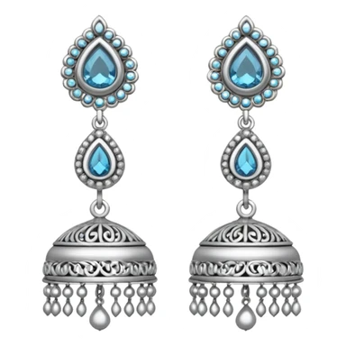 Jhumka silver colour sticker
