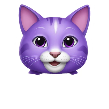 Purple Happy humanised Cat with a notebook sticker