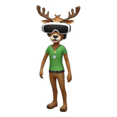 Rudolf in vr headset full body sticker