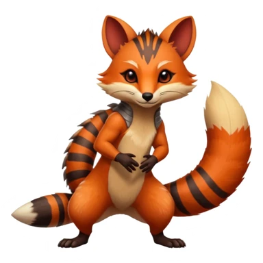 Fiery Wicked Cool Hot Edgy Badass Genet-Numbat-Fox-Vernid-fusion-hybrid-creature sticker