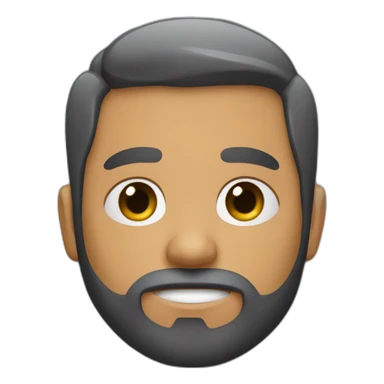 Cara de persona calva con pelo negro muy corto y con barba corta y ojos azules sticker