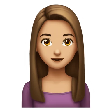 Créer des emojy filles châtain cheveux châtain élégante cheveux lisse yeux marrons  sticker