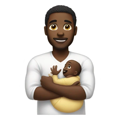 Black man holding baby oil sticker