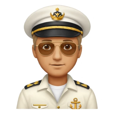 Male yacht man face sticker