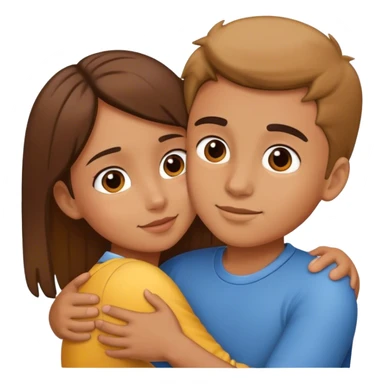 Abrazo chica y chico sticker