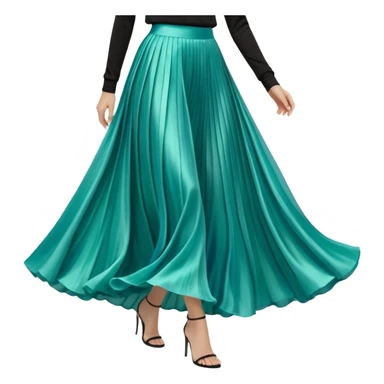 Long blue green turquise skirt sticker