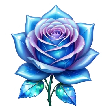 Blue chrystalised rose sticker