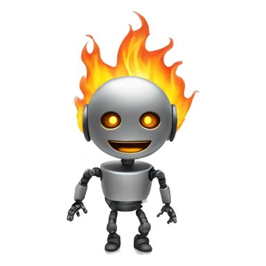 Chat bot sparks and fire sticker