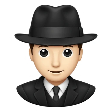  Black Fadora with no man or face or assecorys sticker