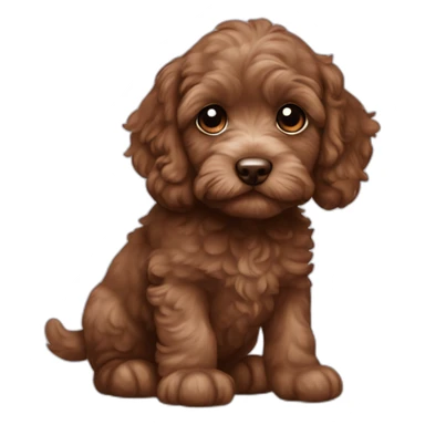 all brown cockapoo puppy sticker