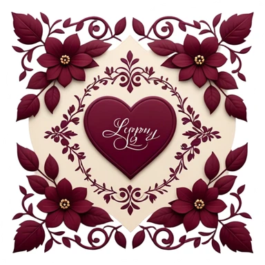 burgundy Valentine cards sticker