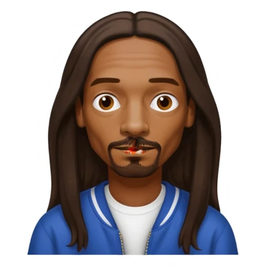 Snoop Dogg with dark brown long hair sticker