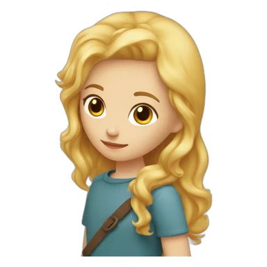 fille blonde qui fait un calin à un garçon roux sticker