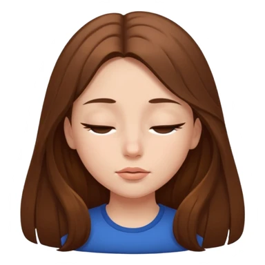 Girl both eye closed  sticker